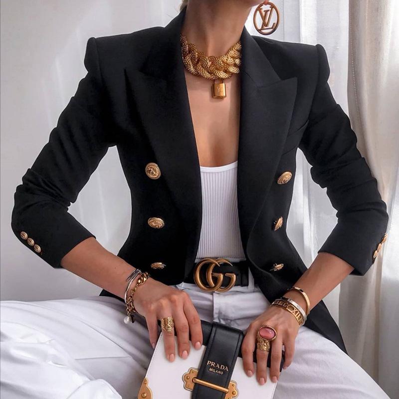 Pure color fashion casual suit short jacket
