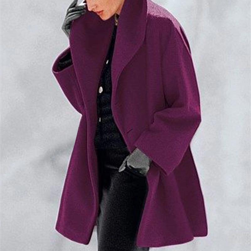 Plus size wool women coats with hoodie