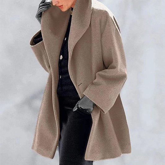 Plus size wool women coats with hoodie