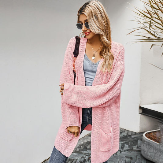 Solid color sweater cardigan