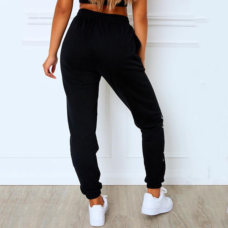 Solid color tie-up track pants