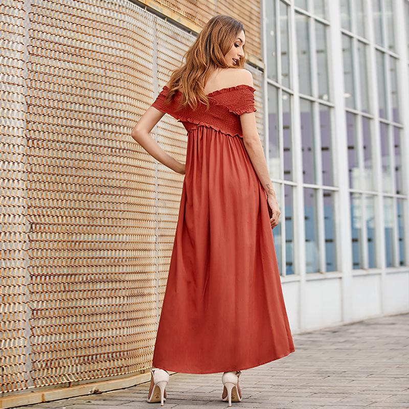 Solid color casual wrap chest strapless dress