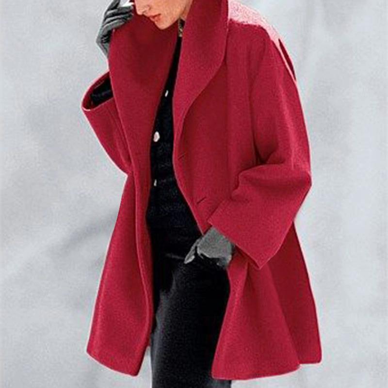 Plus size wool women coats with hoodie
