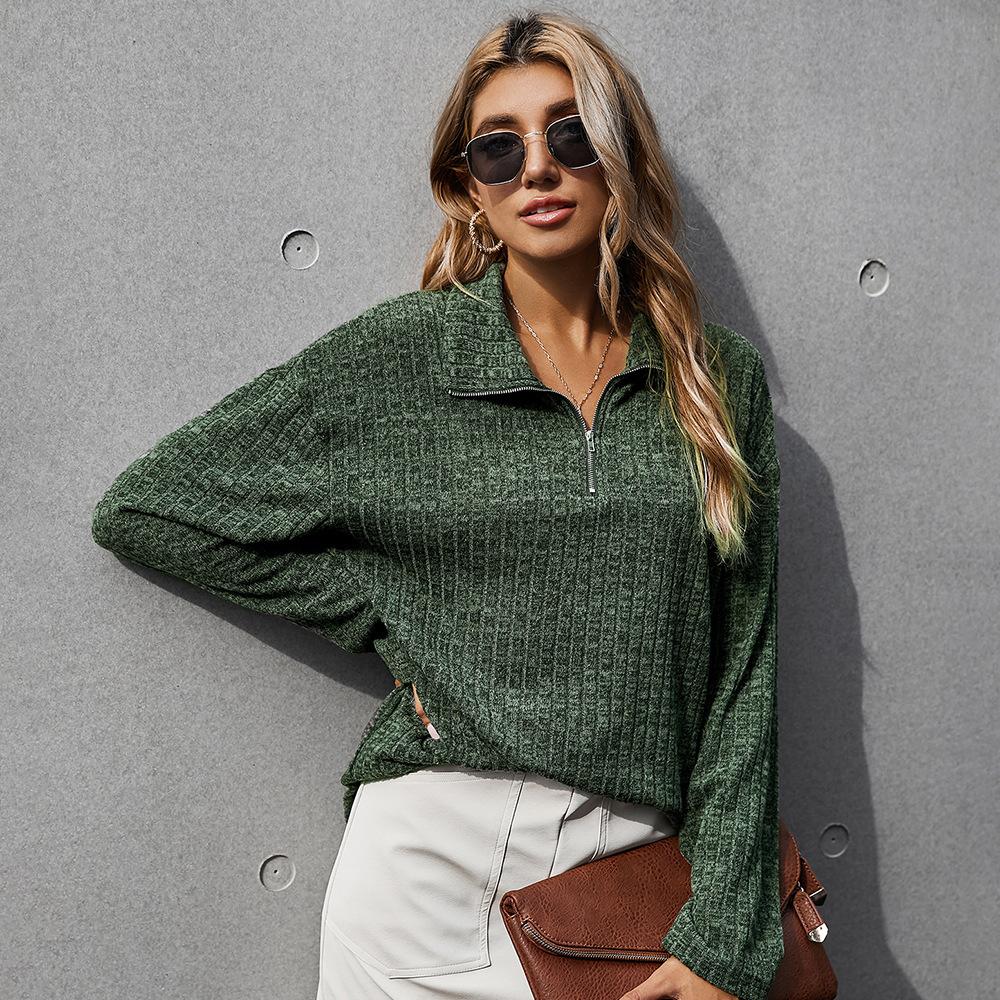 Simple lapel sweater