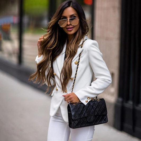 V-neck long sleeve blazer