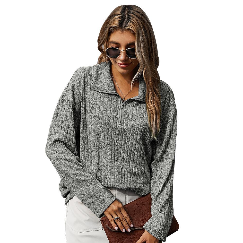 Simple lapel sweater