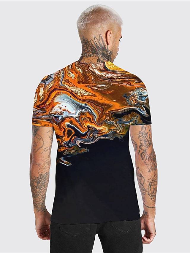 Men's Unisex Tee T shirt Shirt 3D Print Abstract Graphic Prints Print Short Sleeve Daily Tops Casual Designer Big and Tall Black